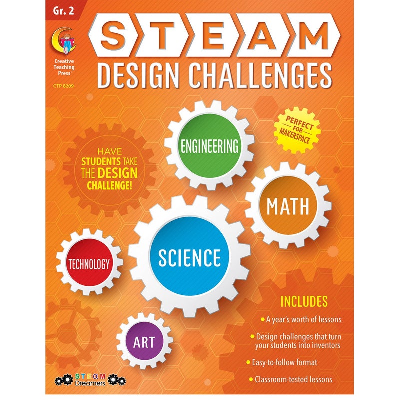 Creative Teaching Press STEAM Design Challenges Resource Book, 2nd Grade (Science, Technology, Engineering, Art, Math) (8209)